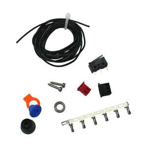 Voron V0.2r2 upgrade kit with FEP wire, ECAS04 collet, microswitch, bearing, screws, and JST-XH terminals