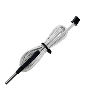 HT-NTC100K high-temperature 100K NTC thermistor probe with white lead and black 2-pin connector