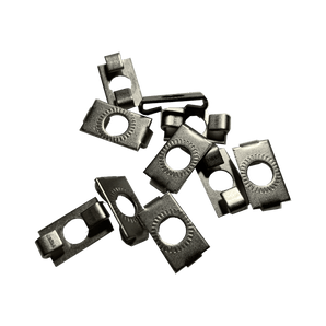 Black spring steel M5 spring clips for 20-series aluminum extrusion, pack of 10
