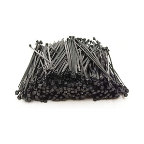 Black and clear slim nylon zip ties for Voron cable management, 2mm wide, 40 pack